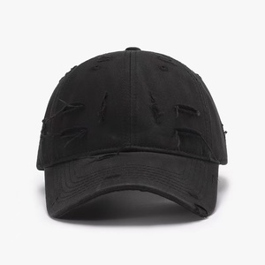 American Style Distressed Baseball Cap Versatile Unisex Retro Cool Lightweight Outdoor Cap with Curved Brim Customizable - Product Image 1