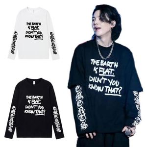 เสื้อยืดฮิปฮอปพิมพ์ลายกราฟิกสำหรับผู้ชาย เสื้อยืดสตรีทแวร์สำหรับโปรโมชั่น พิมพ์ลายเคป๊อป - Product Image 1