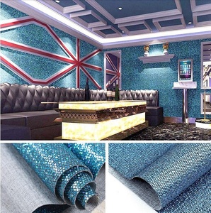 Fashional Chunky Long Lanh Vải Dính Lại Dán Hình Nền Tự Dính Giấy Dán Tường Biên Giới Tường Bao Gồm Trang Trí Tường Tấm - Product Image 5