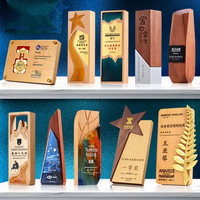 Offre Spéciale trophées de cristal en bois personnalisés pour faire des Souvenirs de récompense Honor Plaques en bois vierges de luxe
