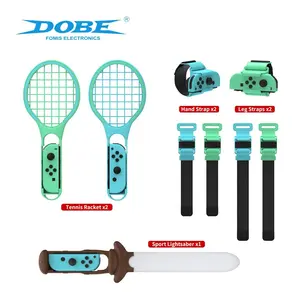 DOBE TNS-2123 Trò Chơi Somatosensory 7 Trong 1 Bộ Vợt Tennis Dây Đeo Chân Kiếm NS Cho Nintendo Switch Bộ Dụng Cụ Cố Định Gia Đình OLED