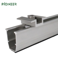 Système de fixation de panneaux solaires en aluminium avec pinces intermédiaires, surface anodisée, rails photovoltaïques, supports de montage sur toit solaire, résistance au vent 60 m/s, résistance à la neige 1,5 KN/m²