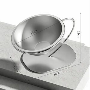 Tigela de Viagem para Animais de Estimação em Aço Inoxidável com Suporte Elevado, Protetora do Pescoço, para Gatos e Cães, Antiderramamento, Grande Capacidade - Product Image 2