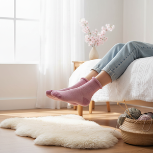 Chaussettes côtelées roses scintillantes pour femmes, taille unique, respirantes, en nylon imprimé, tricotées, longueur genou, pour usage quotidien au printemps - Product Image 5