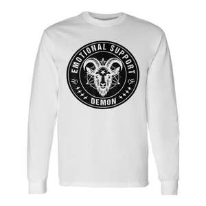 T-shirt à manches longues Emotional Support Demon, noir, taille adulte unisexe - Product Image 1