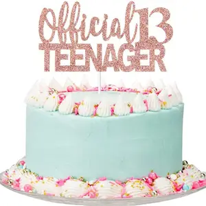 Topper ufficiale 13th Cake Topper per adolescenti in oro rosa