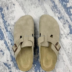 Sandales GLADIATOR pour hommes toutes saisons en <span class=keywords><strong>cuir</strong></span> véritable beige, mules, sabots, chaussures de plage, de voyage et de marche en plein air - Product Image 1
