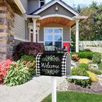 Housse de boîte aux lettres magnétique Welcome 21"x18" motif aquarelle toutes saisons, pour extérieur, décoration de maison, imperméable et résistante à la décoloration