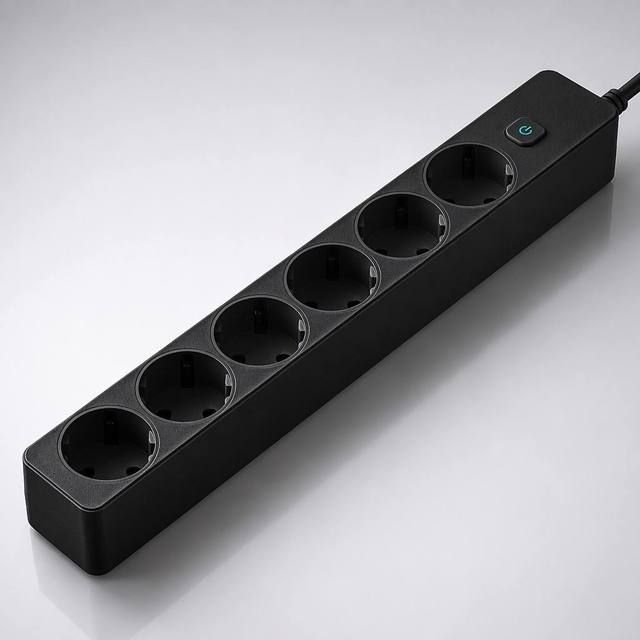 New Style Customization Material Industrial EU Extension Cord with Separate Switch 6 EU Sockets 16A Power Strip IP44 Rated