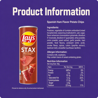 Chips de Patata con Jamón Español Estilo Occidental 90g*24, Snacks Gourmet Auténticos de Primera Calidad, Estándar Global, Paquete a Granel