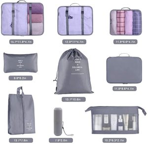 Borsa portaoggetti <span class=keywords><strong>per</strong></span> valigie da viaggio con Logo personalizzato 9 pezzi <span class=keywords><strong>Organizer</strong></span> a compressione <span class=keywords><strong>Set</strong></span> di cubi <span class=keywords><strong>per</strong></span> bagagli da viaggio - Product Image 4