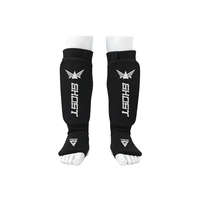 Protège-tibias et protège-pieds en coton respirant avec fermeture à boucle, personnalisables avec logo, pour sports de combat, MMA, Muay Thai, Karaté - Wolon