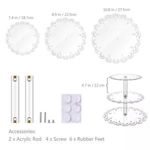 Soporte de acrílico transparente pulido de 3 niveles personalizado para cupcakes, soporte de torre de postre de boda, estantes de exhibición de fábrica, estante organizador de cartón - Product Image 2