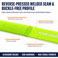 Sangle auto-agrippante élastique réglable robuste avec logo personnalisé coloré pour le rangement