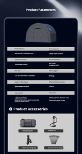 Tienda de Campaña Inflable de Lujo, Gran Capacidad, Impermeable, de <span class=keywords><strong>Tela</strong></span> Oxford, con Bomba de Aire, Equipo para Campamento y Fiestas al Aire Libre - Product Image 5