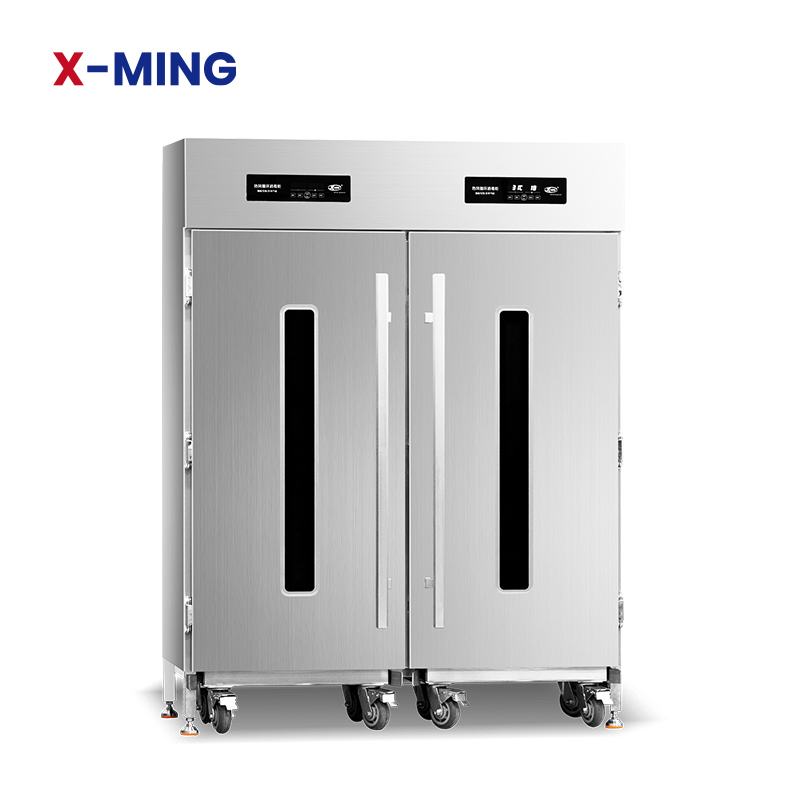 XIANGMING высококачественный коммерческий шкаф с двойной дверью из нержавеющей стали для дезинфекции при высокой температуре для отеля