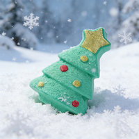 Bombes de bain bio personnalisées en forme de sapin de Noël OEM |   Production en gros directe d'usine |   Bombes de bain scintillantes festives, cadeaux de fêtes