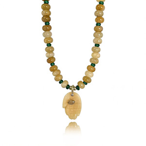 <span class=keywords><strong>Collana</strong></span> Artigianale <span class=keywords><strong>con</strong></span> Perle a Ruota <span class=keywords><strong>di</strong></span> Abaco in Pietra Naturale, <span class=keywords><strong>Collana</strong></span> <span class=keywords><strong>con</strong></span> Ciondolo <span class=keywords><strong>Mano</strong></span> <span class=keywords><strong>di</strong></span> <span class=keywords><strong>Fatima</strong></span> Hamsa in Agata Naturale - Product Image 6