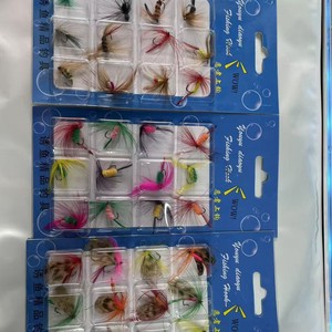 Ensemble de leurres pour la pêche à la mouche, 12 pièces, appâts artificiels pour insectes, matériel de pêche en eau douce, hameçons de surface, leurres colorés imitation papillon - Product Image 2