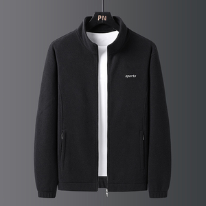 ANSZKTN sonbahar ve kış polar ceket erkek kuzu polar standı yaka orta yaşlı yaşlı sıcak ceket - Product Image 5