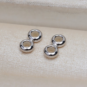 Handmade S925 <b>Silver</b> 8-Shaped DIY Accessory 3mm Double Row Production Material Silicone Positioning <b>Beads</b> Jewelry Findings Type - Product Image 2