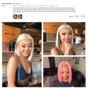 Perruques Bob en Dentelle Complète HD, Cheveux Vierges Brésiliens, Couleur Blonde Miel 613, Mèches Colorées, Vente en Gros à Prix Bas - Product Image 5