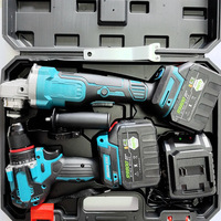 Kit combiné d'outils électriques sans fil 20V sans balais - Perceuse à percussion, meuleuse d'angle, marteau perforateur, scie sauteuse 6-en-1