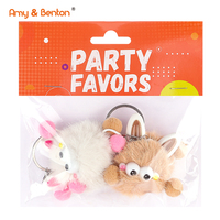 Porte-clés en peluche Kawaii, monstre de dessin animé, boule de fourrure, anneau porte-clés, oreilles de lapin amusantes, décoration de sac, cadeaux d'anniversaire pour enfants