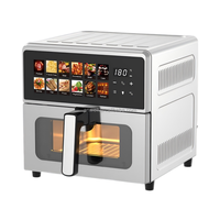 Friteuse à air ANWELL entièrement métallique, intelligente, électrique, numérique, en acier inoxydable, avec double chauffage supérieur et inférieur