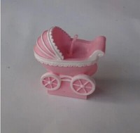 Anniversaire bébé ensemble poussette bougie paraffine cire ange cadeau avec boîte-cadeau de retour pour gâteau cuisson et artisanat