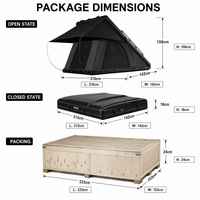 Carpa de Techo Rígida de Aluminio, Carpa Desplegable para Techo de Auto, para SUV, Camping y Viajes Todoterreno