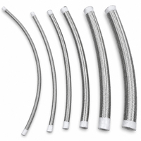 Tuyau en acier inoxydable haute pression 304/316 tressé en téflon avec tuyau en PTFE de haute pureté, tuyau hydraulique flexible, transfert de produits chimiques