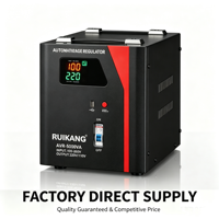 Stabilisateur de tension monophasé CA 220V, entrée 100-260V, affichage LCD, contrôle par relais, régulateur de tension automatique 5kVA, protection contre les surtensions