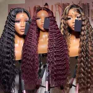 باروكات شعر بشري برازيلي بتموجات عميقة مع دانتيل شفاف عالي الدقة بالجملة، مقاس 13×4 و13×6 - Product Image 3