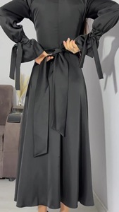 2024 Hoge Hals Avondjurken Lange Mouw Satijnen Prom Dress Formele Feestjurk Voor Vrouwen - Product Image 5