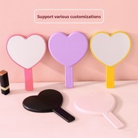 Miroir de maquillage portable de bureau personnalisé en acrylique en forme de cœur, petit, pour un usage quotidien