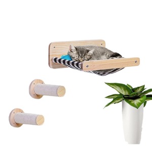 Cama para gatos montada en la pared, semicircular, de madera blanca, para gatos, muebles para mascotas - Product Image 4