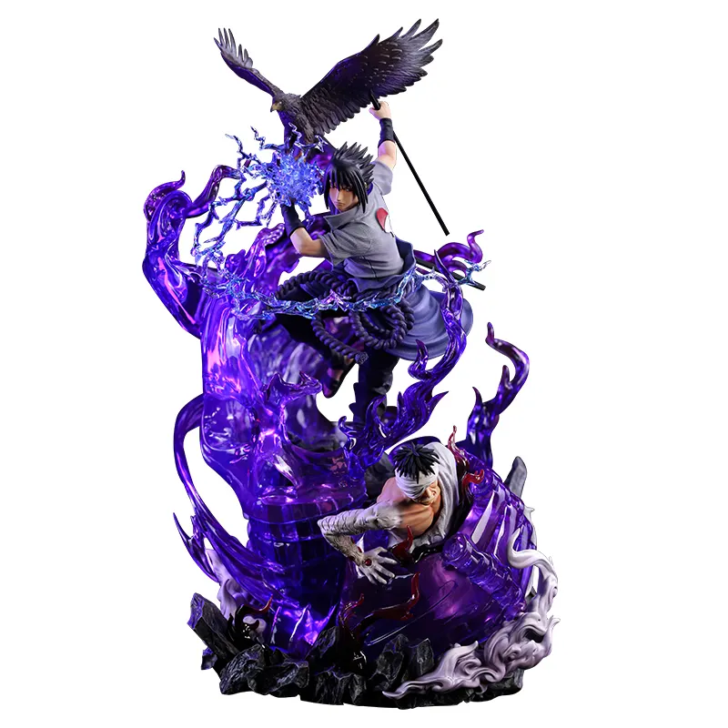 Wholesale custom creative pvc collection desktop model gifts Narutos Uchiha Sasuke Statue action figure toys decorations