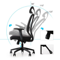 Chaise de bureau moderne à dossier haut en maille, réglable, avec appui-tête pivotant - Chaise de secrétaire pour ordinateur, vente chaude