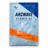 Sachet personnalisé imprimé en aluminium 12g pour poudre de mélange électrolytique minéral, emballage refermable de qualité alimentaire pour agrumes, sel marin, aliments pour animaux de compagnie