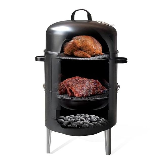 Factory Direct Sale 3 Layers Smokeless Charcoal Barbecue Grill Smoker Tower Vertical Barrel Smoked Bbq Grills