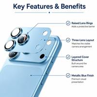 Protection intégrale 3D en métal mat, verre trempé givré pour iPhone 18 Pro 18 Pro Max, protection de l'objectif de l'appareil photo