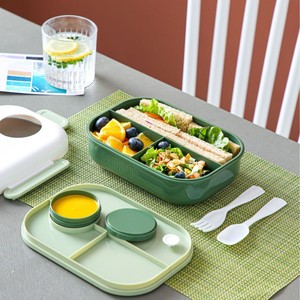 <b>Lunch</b> <b>Box</b> Rectangular Compartmentalized Microwaveable With Utensils For Office Students - Product Image 3