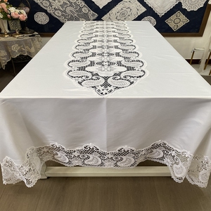 ผ้าปูโต๊ะรักษ์โลก ขายส่ง ผ้าแจ็คการ์ดลายดอกไม้ปักลายลูกไม้สีขาว ทนทาน กันน้ำ สำหรับบ้าน โรงแรม งานแต่งงาน - Product Image 2
