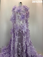 Nouvelle Arrivée Bulgarie : Dentelle Française en Tulle 3D de Haute Qualité, Écologique, avec Paillettes et Broderies Perlées en Polyester – Vente Flash