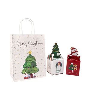 Sacs cadeaux de Noël de luxe en kraft avec logo personnalisé pour petites entreprises, emballages pour magasins de détail, chaussures, vêtements, accessoires, promotions - Product Image 1