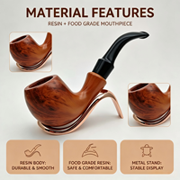 Pipe à tabac en résine de 152 mm en gros |   Bol à graines tourbillonnées avec support en métal or rose, ensemble plié YunAng OEM