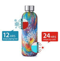 Logo personnalisé 500ml Gym Sport isolé 750ml en acier inoxydable métal imprimé boisson bouteille d'eau avec logo poignée en silicone