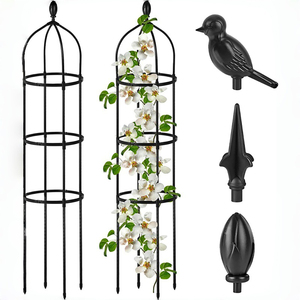 Support de plante moderne en métal recouvert de plastique antirouille pour tomates, concombres, raisins et fleurs – Treillis facile à installer - Product Image 3