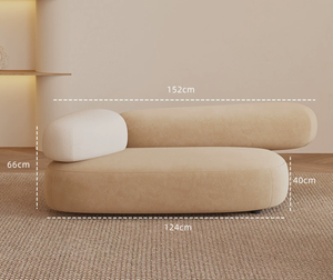 Ánh sáng sang trọng Kem gió phòng khách sofa đơn giản hình Pebble tiếp nhận ghế đi văng với miếng bọt biển làm đầy vật liệu - Product Image 6